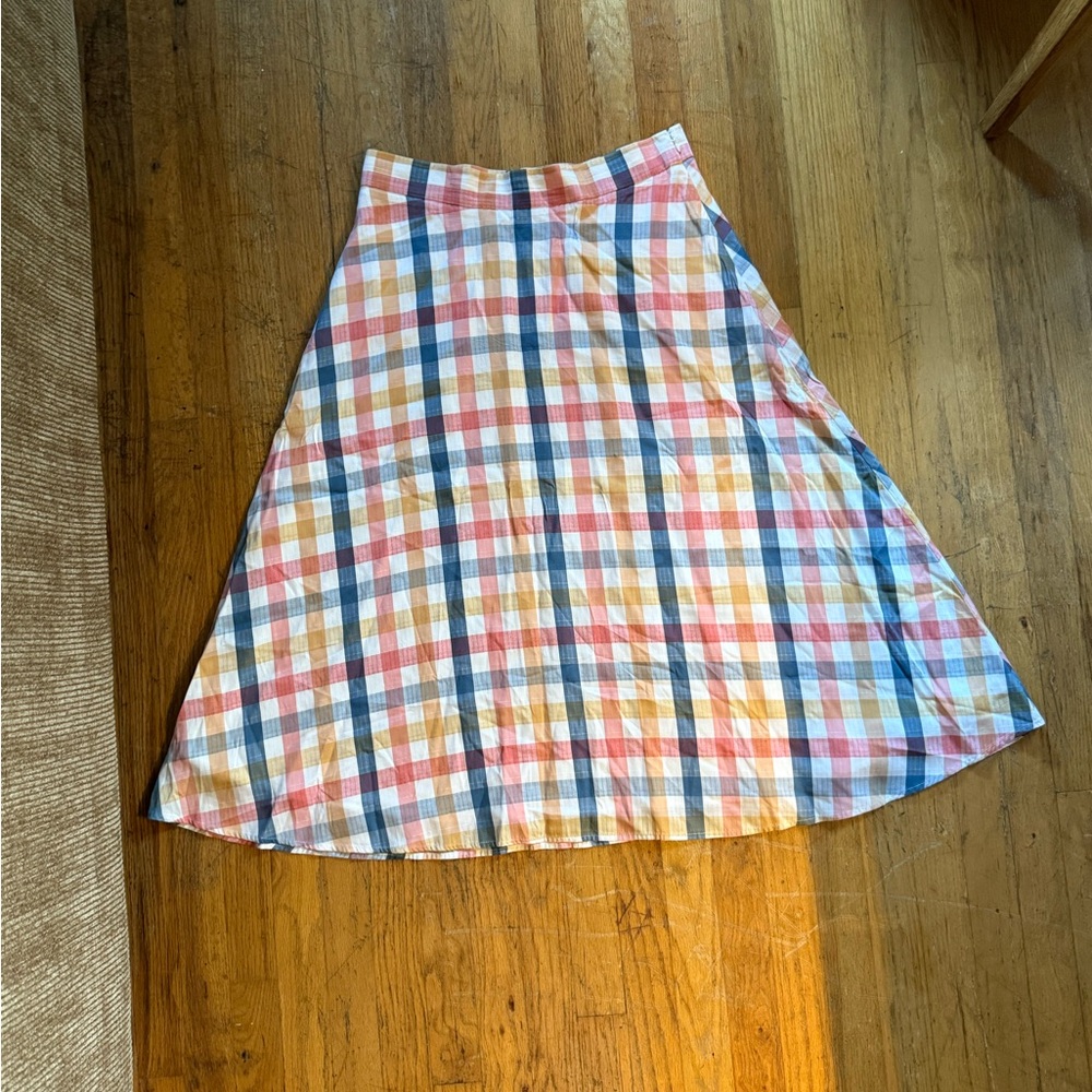 LOFT Multicolor Plaid Maxi Skirt